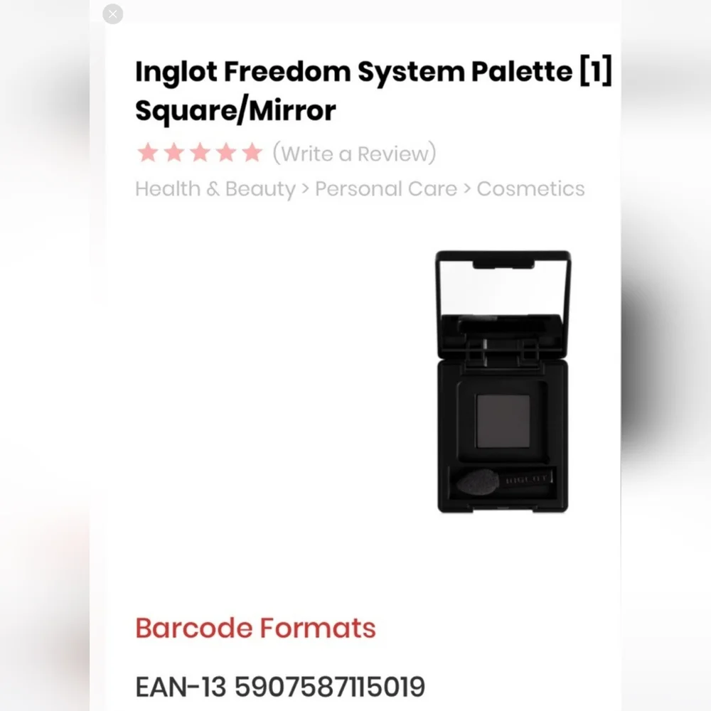 NWT Inglot Freedom System [1] Square Mirror Palette